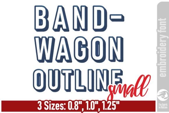 Bandwagon Outline Embroidery Font - S
