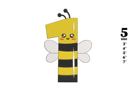 Bee in the Shape of the Number 1