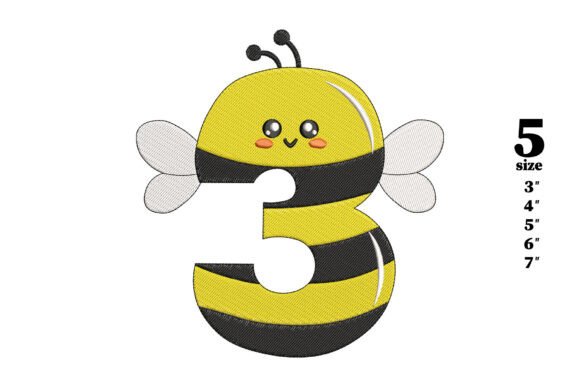 Bee in the Shape of the Number 3