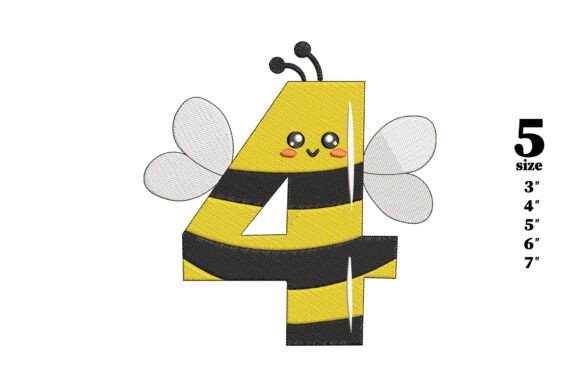 Bee in the Shape of the Number 4