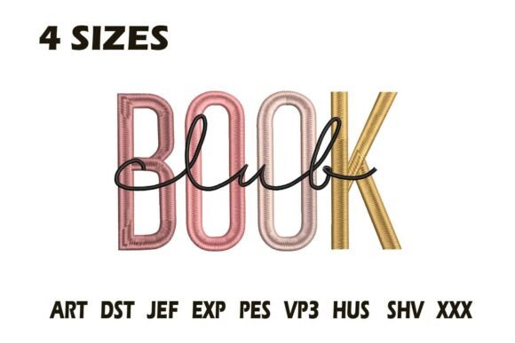 Book Club Embroidery Design