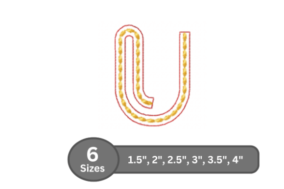 Rope Twist Alphabet - U for Holiday Embroidery