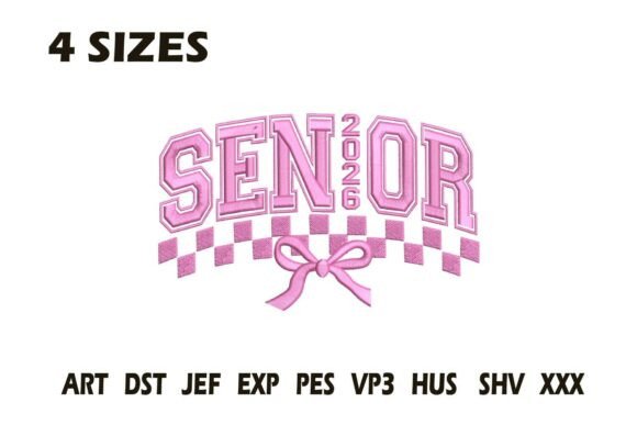 Senior 2026 Bow Embroidery Design File