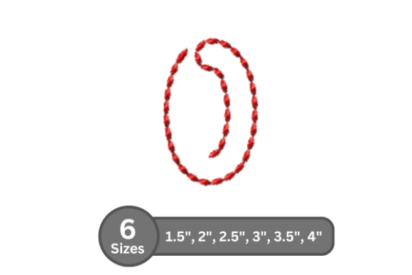 Soft Cord Number -0 Embroidery Design