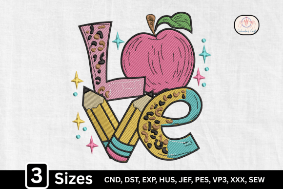 Teacher LOVE Embroidery Design